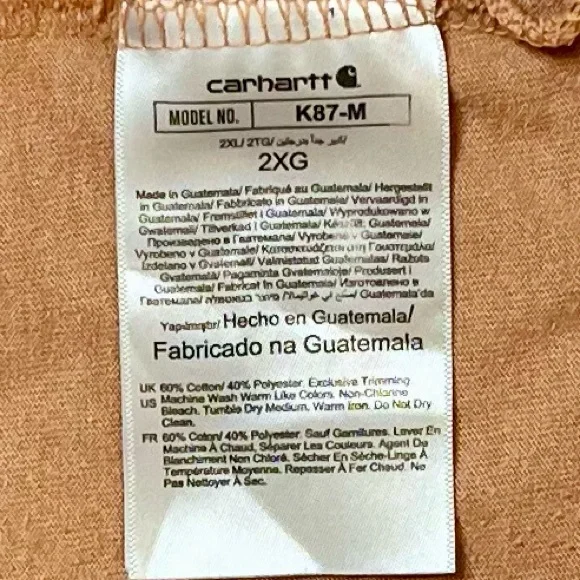 Carhartt K87 2XL Loose Fit Pocket T-Shirt – Brown Workwear Essential - Picture 4 of 7